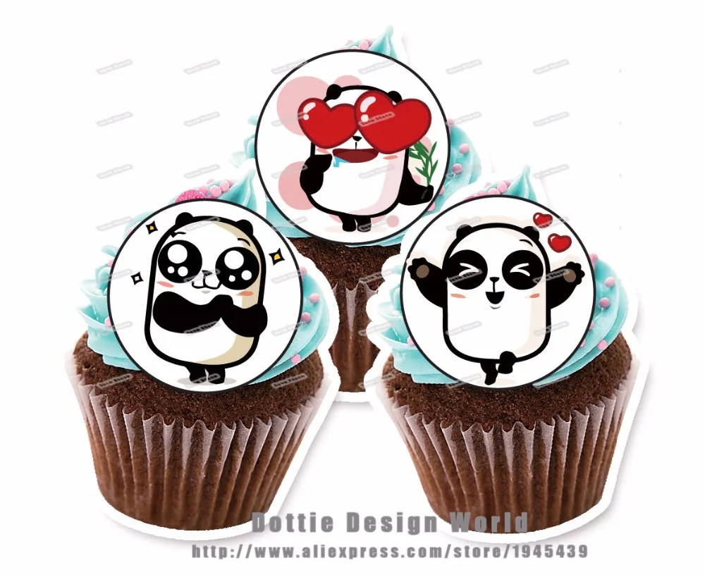 15 смешная панда съедобный торт фигурки жениха и невесты Вафли риса Бумага торта
