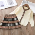 2 шт., детские весенние костюмы с юбкой свитер и длинным рукавом