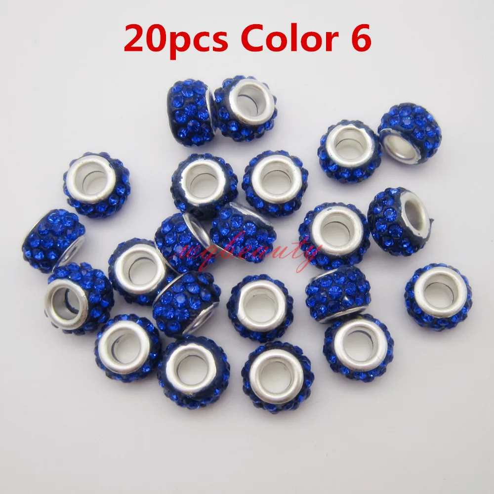 20pcs Color 6 20 шт./упак. разные цвета Стразы, подвязанные лентой, с объемной волной, дредлоки, для увеличения объема, бусины кольца трубки для волос Средства для укладки волос - Цвет: 20pcs Color 6