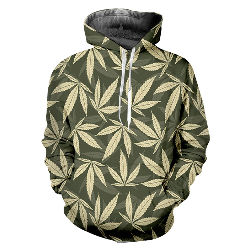 OGKB Hot 3D Printed Weed Pullover Leaf Men Women Hooded Sweatshirts Casual Long-sleeved Hoodie Unisex Streetwear Mens Hoodies