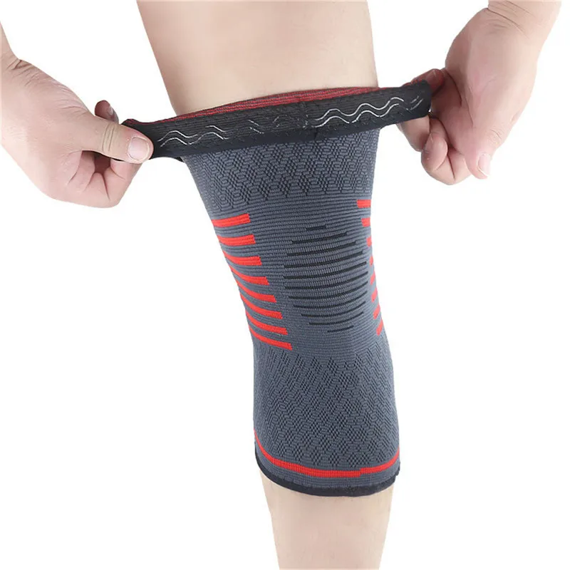 

Gray Basketball Riding Knee Protectors Fitness Running Cycling Knee Support Braces Elastic Nylon Sport Compression Knee Pad
