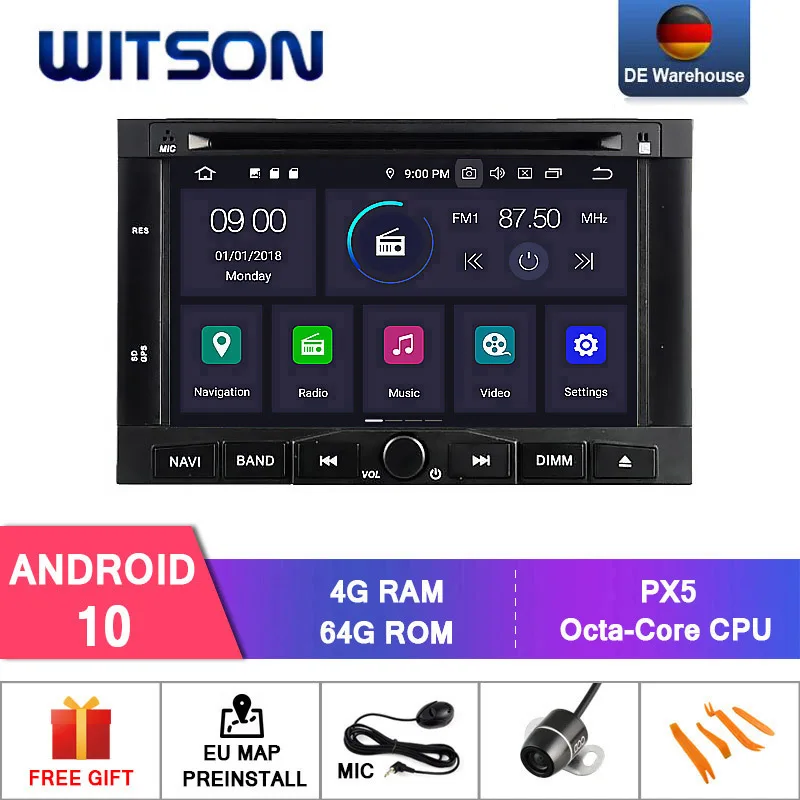 WITSON Android 10 0 IPS HD экран для PEUGEOT 3008/5008 2009 2011 Автомобильный DVD 4 Гб RAM + 64 FLASH 8 Octa Core STEREO DVR