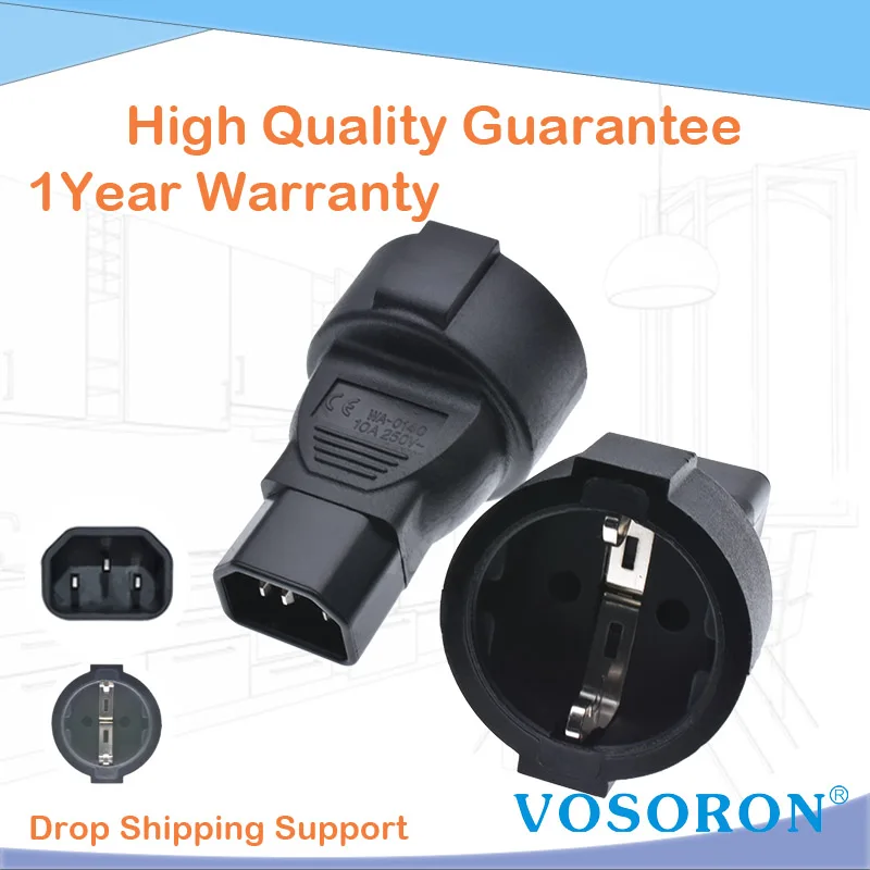 Свинцовый разъем стандарта ЕС IEC 320 C14 штепсельная Вилка для CEE 7/7 Европейская 3Pin