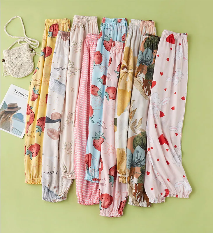 Новинка Лето 2020 милые хлопковые обтягивающие брюки длинные разноцветные