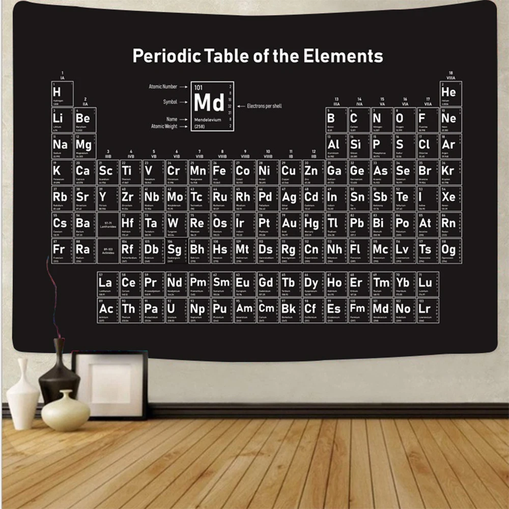 

Periodic Table Of The Elements Chemistry Tapestry Home Decor Background Wall Cloth Dorm Room Decor Science Tapestry Wall Hanging