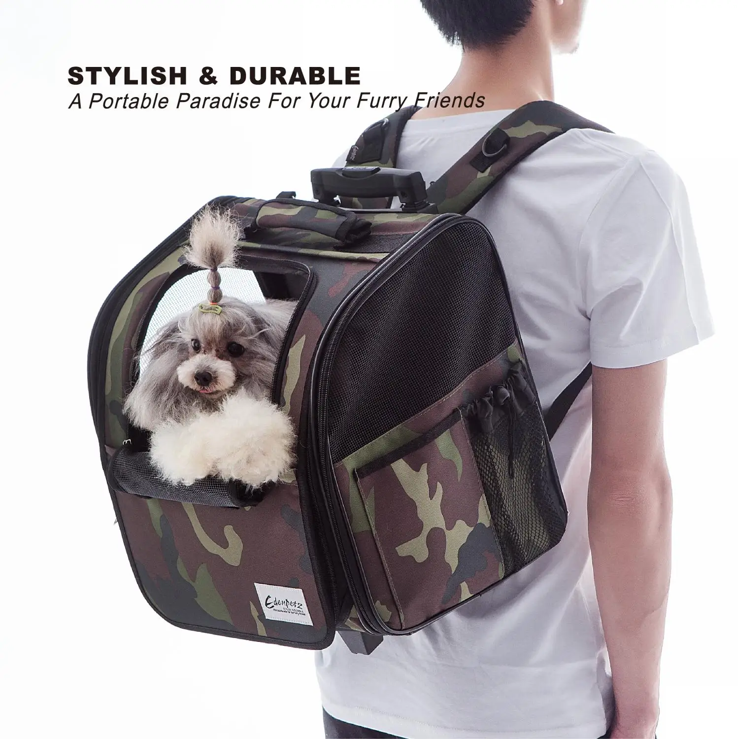 Мешок для тележки домашних животных коляска складной рюкзак дышащий переноска - Фото №1