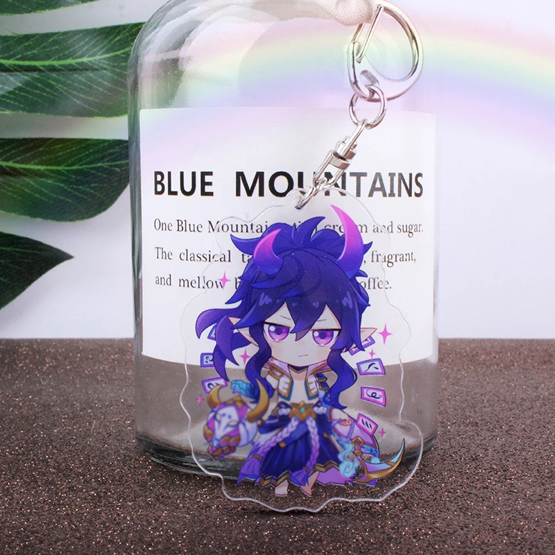 

Anime Keychain LOL Mobile Game Woman Cute Creative Ahri Key Ring Holder Acrylic for Bags Pendant High Quality Kid Gift Brelok