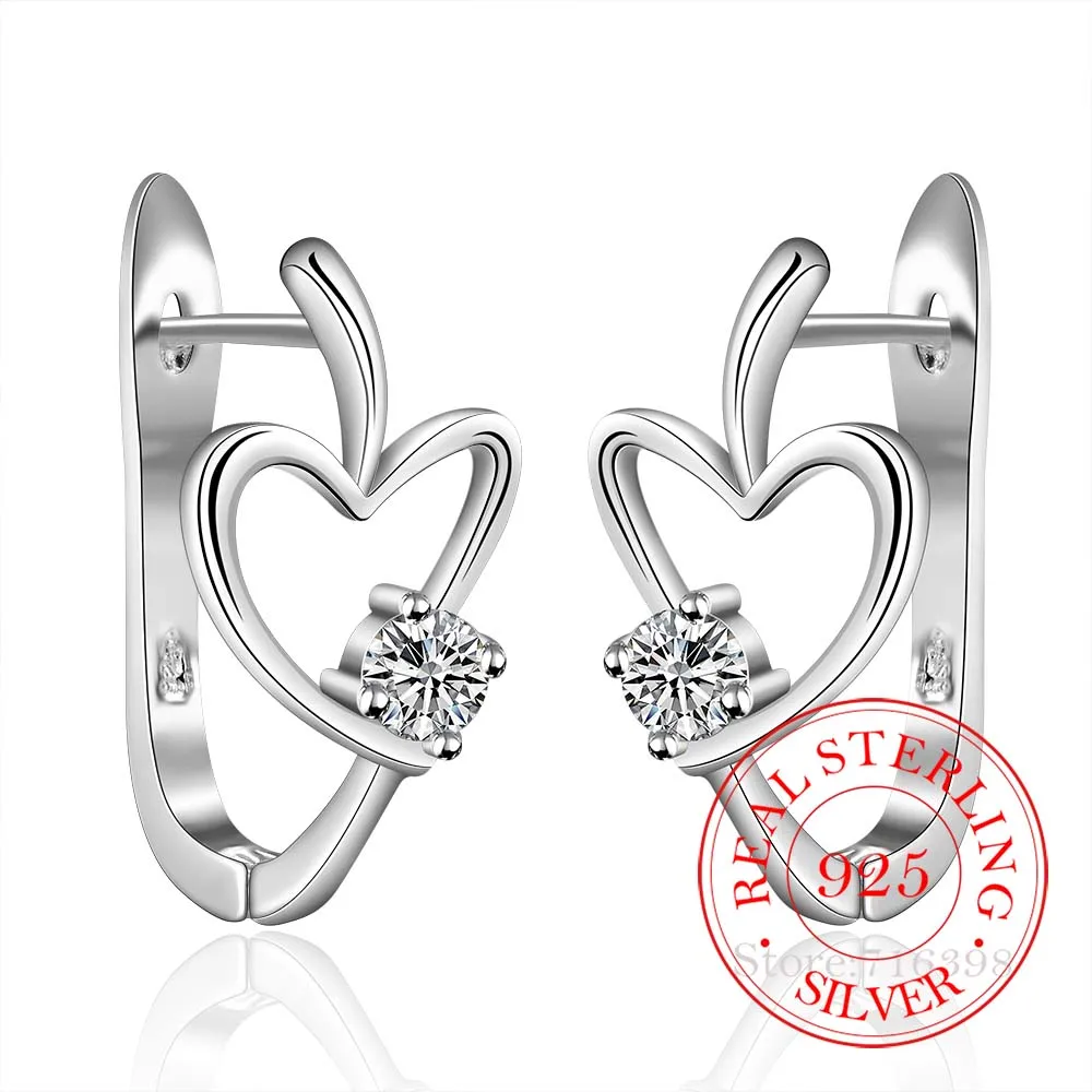 Корейские серьги из стерлингового серебра 925 пробы с романтическим кристаллом и