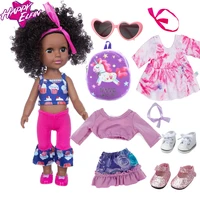 black doll clothes fir 14 inch 35 cm black doll accessories for girl shoes and cameras glasses baby dolls fun kids toys gifts