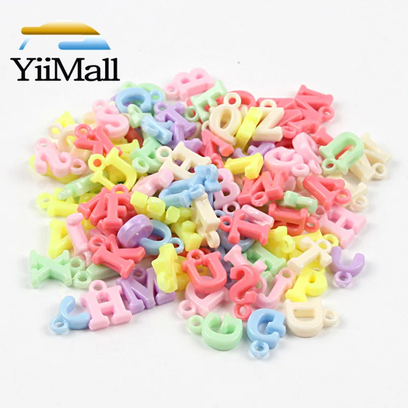 100 шт. Смешанные акриловые подвески-буквы для ручной работы детские браслеты