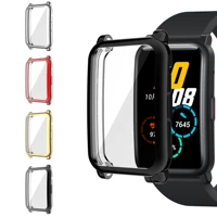 tpu soft glass screen protector case shell edge frame for huawei honor watch es strap band protective bumper cover accessory