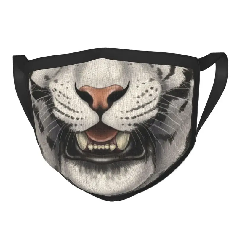 

Маска белого тигра, Пылезащитная, одноразовая, 3D маска для лица животного, защита от смога, мужской респиратор