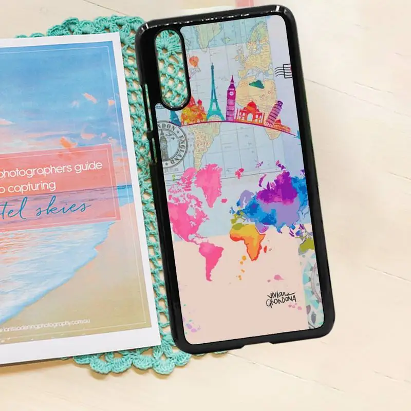 

World Map Travel world fashion pattern protective funda Phone Case PC for iPhone 11 12 pro XS MAX 8 7 6 6S Plus X 5S SE 2020 XR