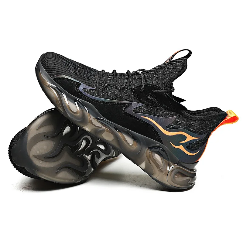 

2021 New men shoes sneakers Mesh breathable running shoes reflective Flying Weaving trend Casual sports shoes Men's sneakers