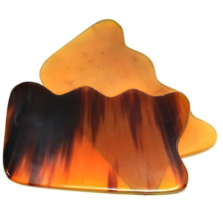 10 шт. желтый рог буйвола гуаша доска уход за волосами массажная скребок пластины