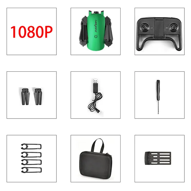 1080p green 1battery Складной мини Радиоуправляемый квадрокоптер R8 4k селфи Дрон HD Двойная камера FPV Божья коровка удержание высоты оптический поток Радиоуправляемый Дрон вертолет - Цвет: 1080p green 1battery