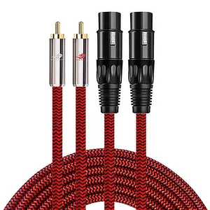 dual rca male to 2 xlr female audio cable for tape recorder cd dvd player amplifiers speaker mixing consoles microphone cords free global shipping