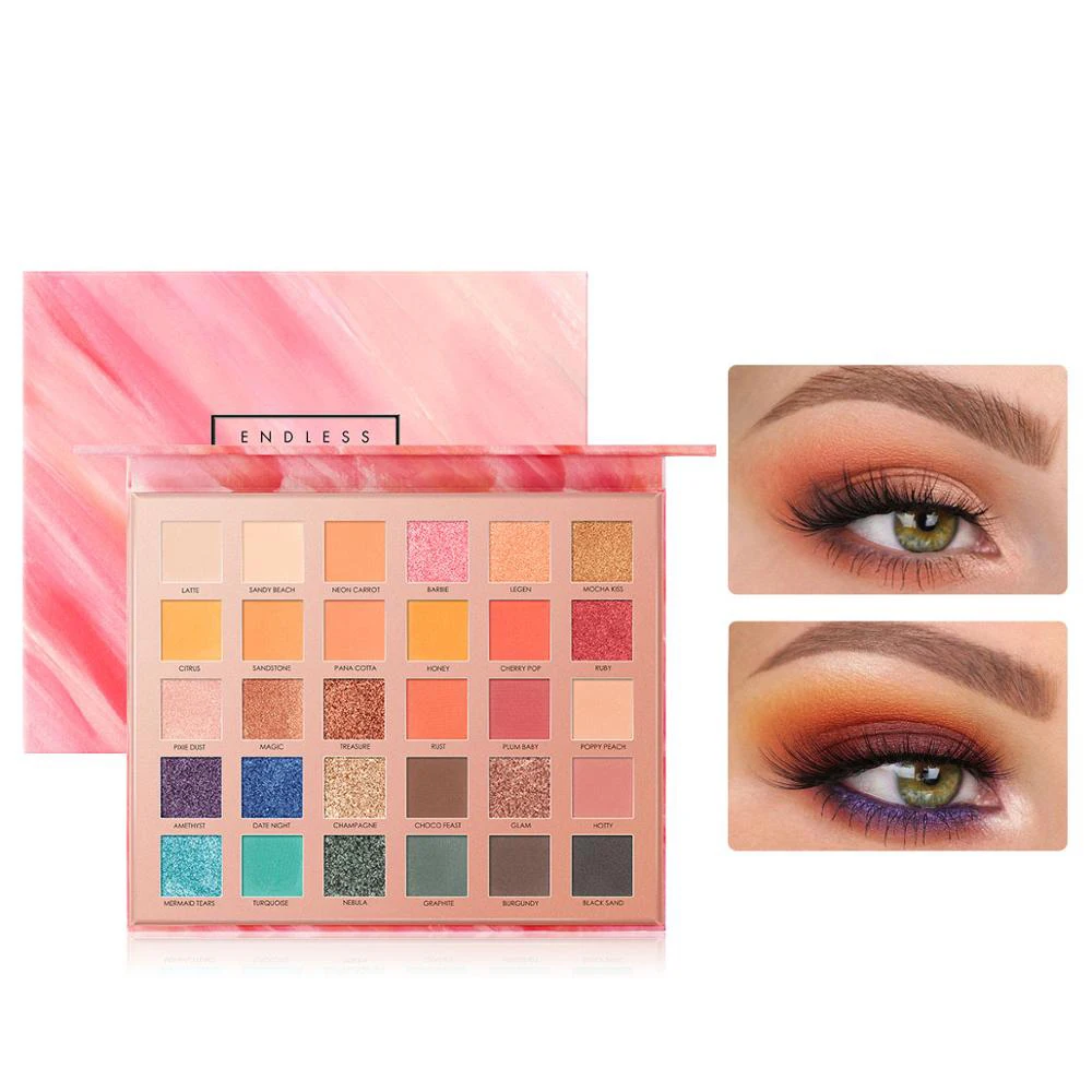 30 colors Glitter eyeshadow palette easy to wear Matte pigmented nude shade Shimmer eye shadow powder