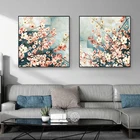 Традиционная ручная роспись цветы художественный постер настенное искусство и птицы напечатанный настенный холст Современная живопись для гостиной домашний декор
