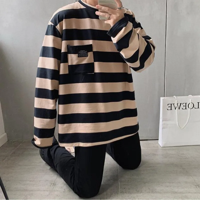 

Striped Sweatshirt Vintage Streetwear Womens Autumn Winter Tops 2021 New Hip Hop Cool Unisex Teens Clothes Long Sleeve Hoodies