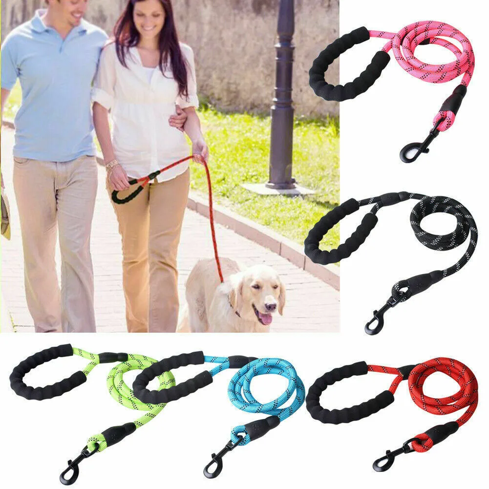 

Dog Leash 5ft Pet Dog Walk Leads Strong Light Soft Reflective Braided Rope Soft Nylon K888