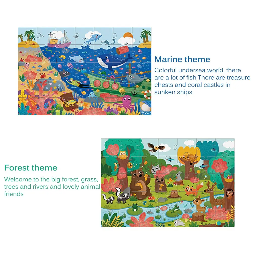 

35PCS Cartoon Toy Children's Jigsaw Puzzle Child Kids Exploratory Puzzle Matching Secret Glasses Educational Learning Toys Gift