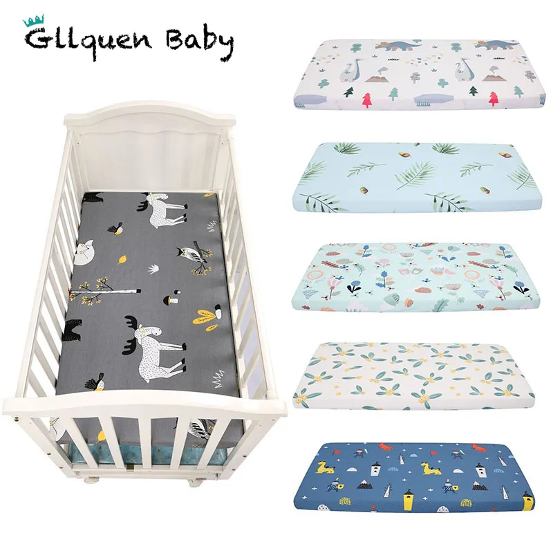 Простыня для детской кроватки из 100% хлопка мягкая простыня хлопковая с принтом