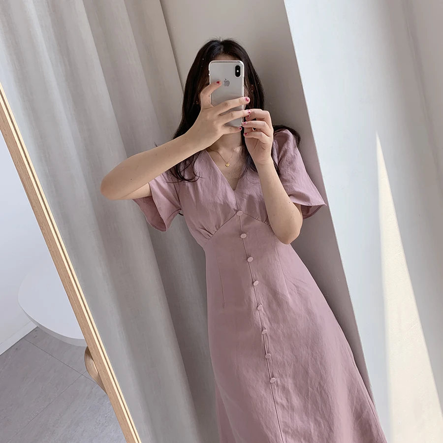 2021 размера плюс летнее платье рубашка вечернее женское винтажное розового цвета