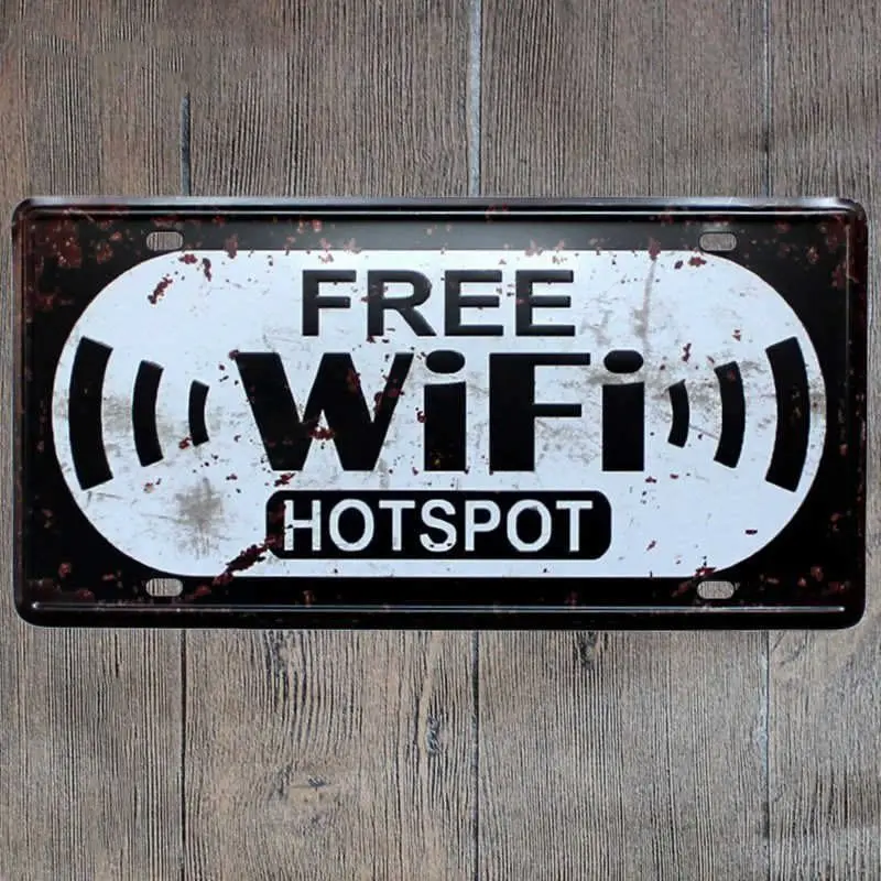 Металлическая винтажная паба знак Wi-Fi Открытые Настенные тарелки знаки для туалета бар клуб декорации Декор для дома 15x30 см - Цвет: 9387
