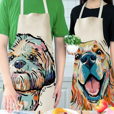 Dog Aprons Modern Minimalist Cute Cartoon Pattern Apron Cotton and Linen Material Is Refreshing Easy To Wear 68x55 cm | Дом и сад