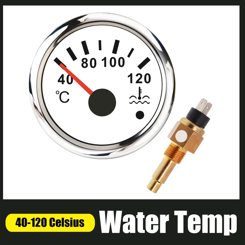 52 мм измеритель температуры воды 40-120 ℃ с M16 * 1.5 Датчик Отправитель Индикатор для