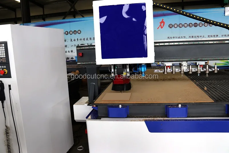 

GoodCut 4ft*8ft 5ft*10ft act change tool cnc router made in germany with Oscillating knife and CCD camera