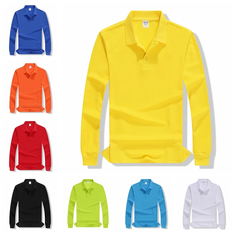 2019 Осенняя женская рубашка поло с длинными рукавами однотонные Поло женские