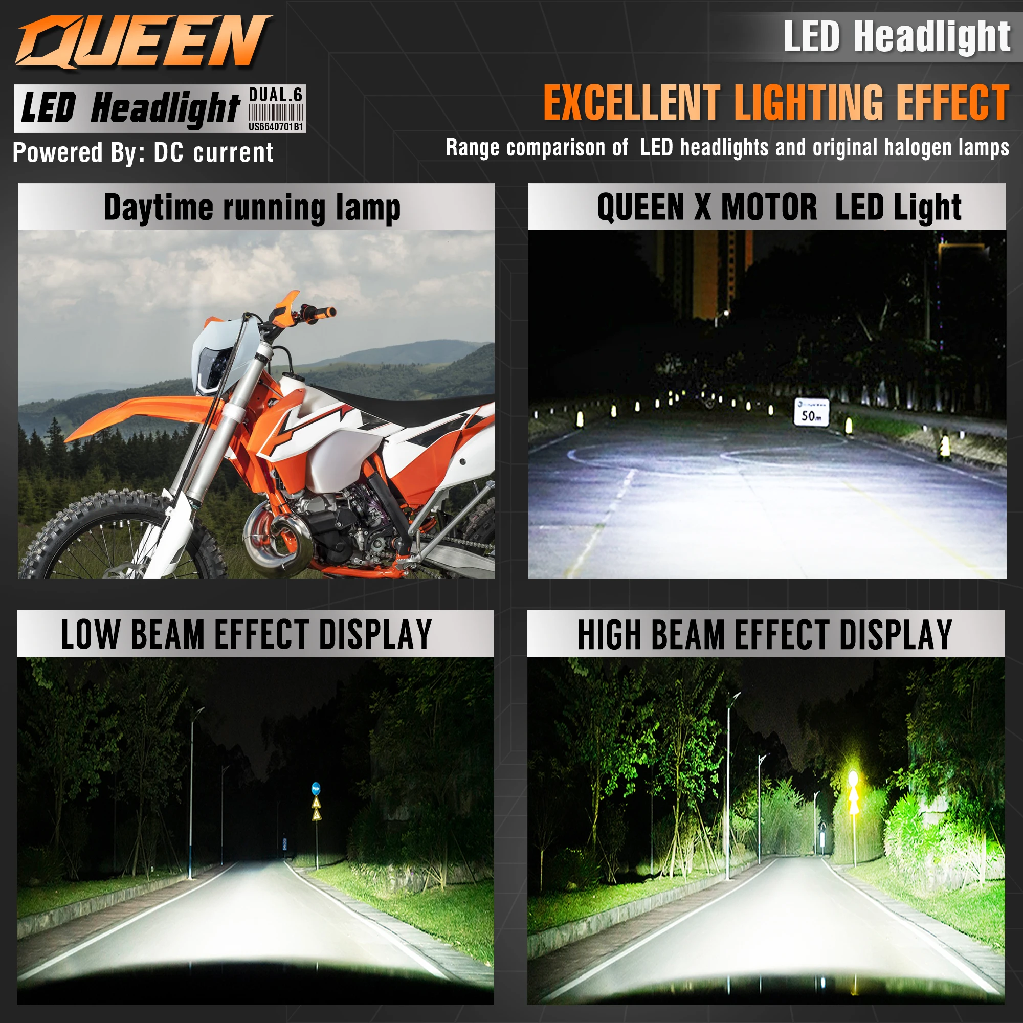 Налобный фонарь для мотоцикла QUEEN X светодиодсветодиодный лампа KTM EXC SXF MX
