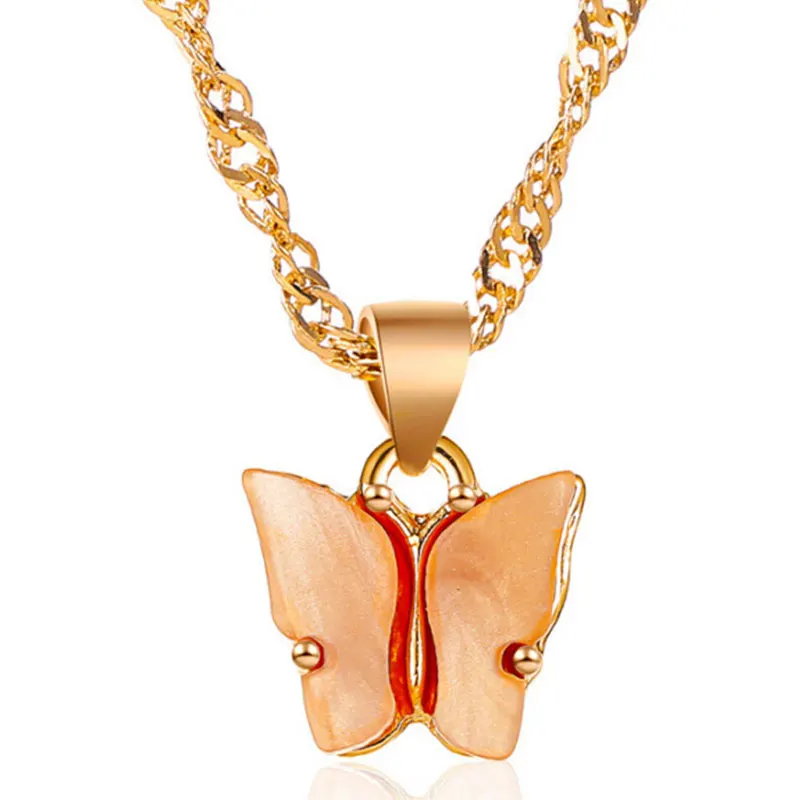 Новые летние товары женские летнее Стильное ожерелье в виде Красной бабочки