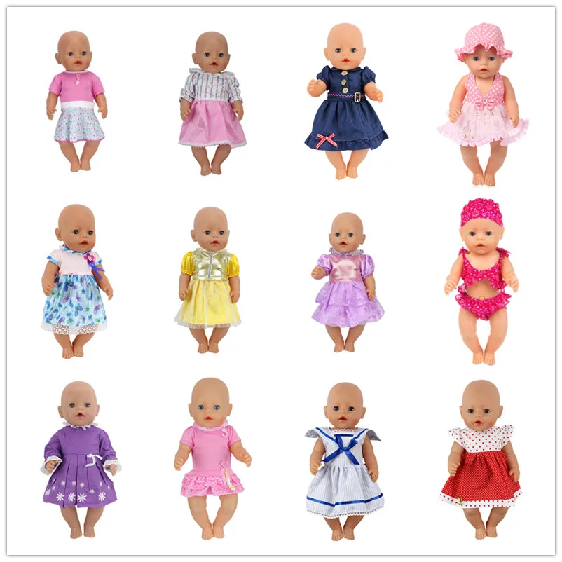 Модное милое платье, костюм, подходит для 43 см, Детская кукла, 17 дюймов, Одежда для кукол, детский лучший подарок на день рождения
