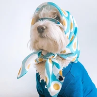 ins korean dog scarf pet saliva towel method fighting turban corgi square scarf dog decorations