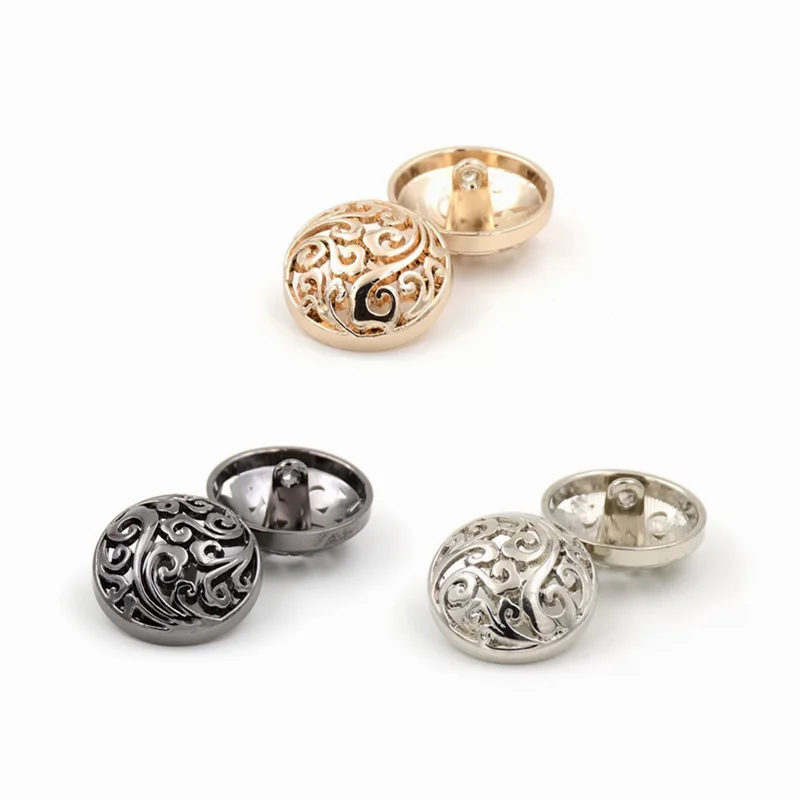 

10pcs 15/20/25mm Fashion Vintage Clothes Buttons DIY Sewing Supplies Decorative Buttons for Clothing Golden Blouse Buttons 20mm