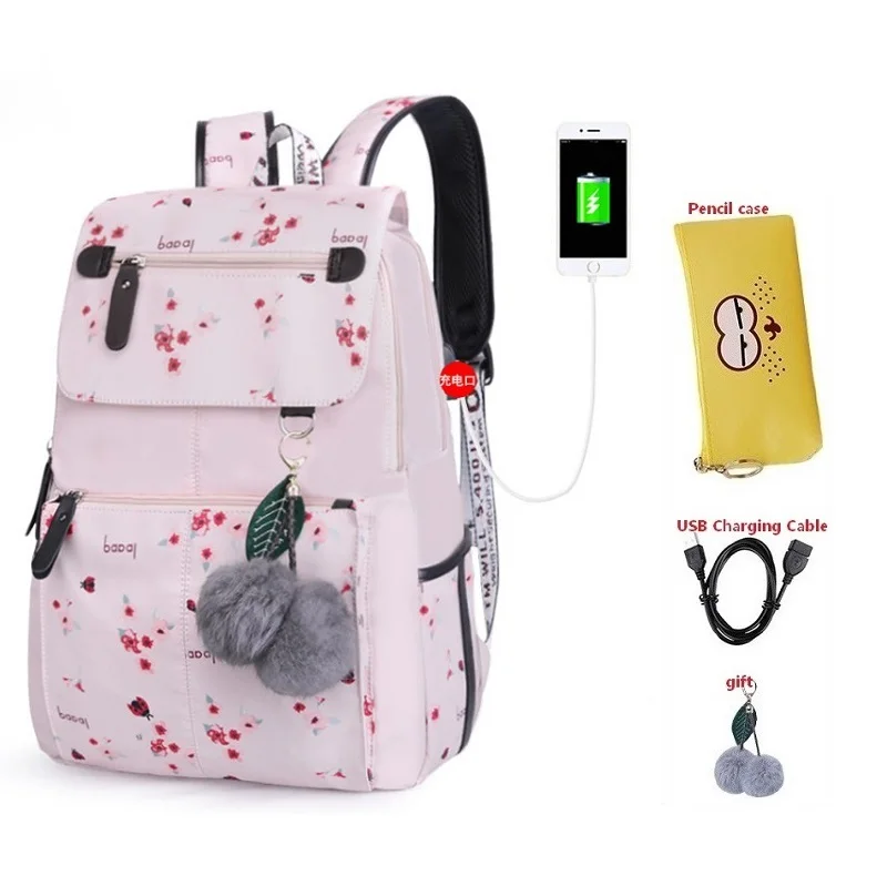Set 23 Рюкзаки для девочек, водонепроницаемые, с usb зарядкой, школьные сумки для студентов, ноутбуков, сумки для женщин, модный рюкзак для путешествий, mochilas para jovenes - Цвет: Set 23