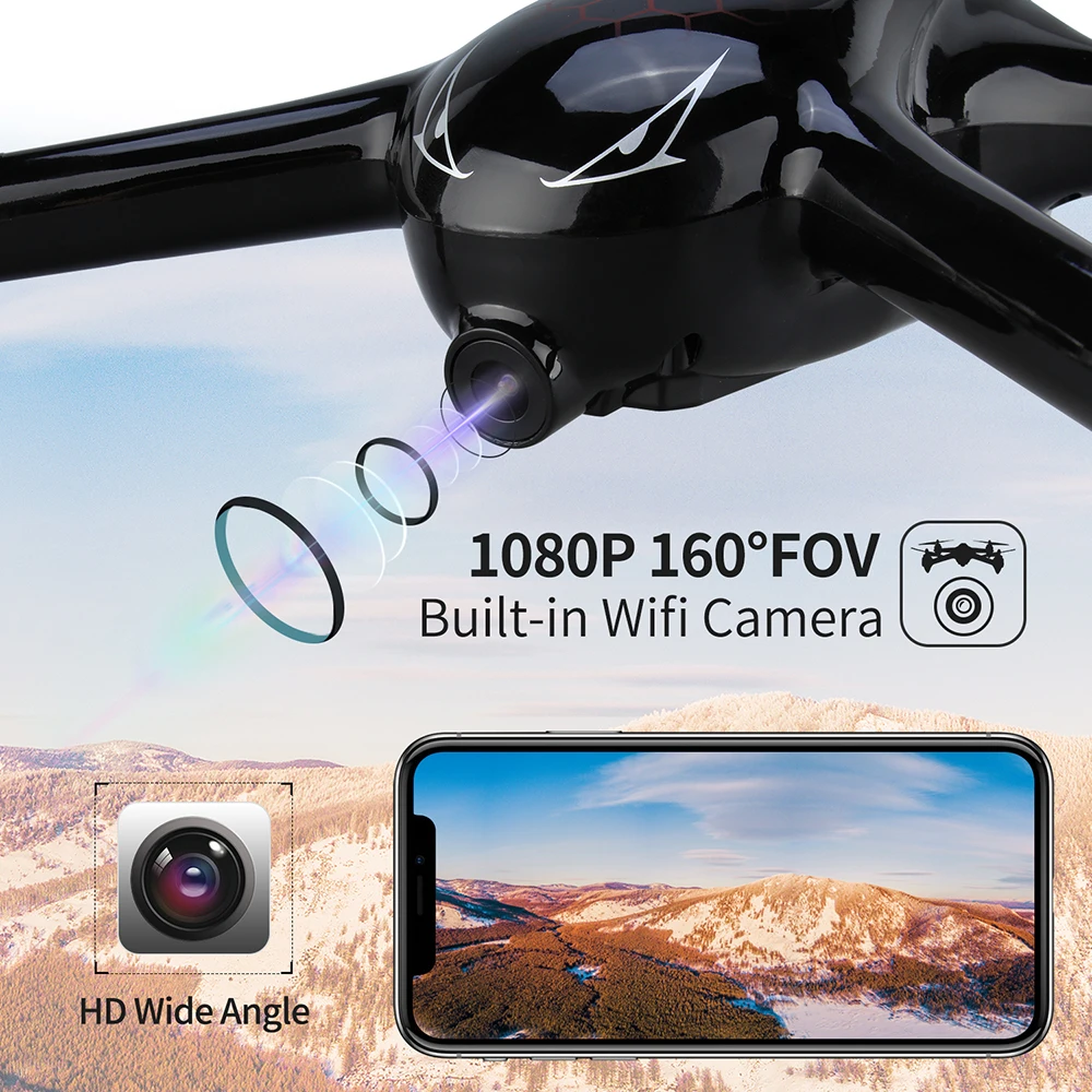 Бесщеточный Дрон JJRC X8 Квадрокоптер с GPS 5G WiFi FPV 1080P HD камера видео 30 км/ч