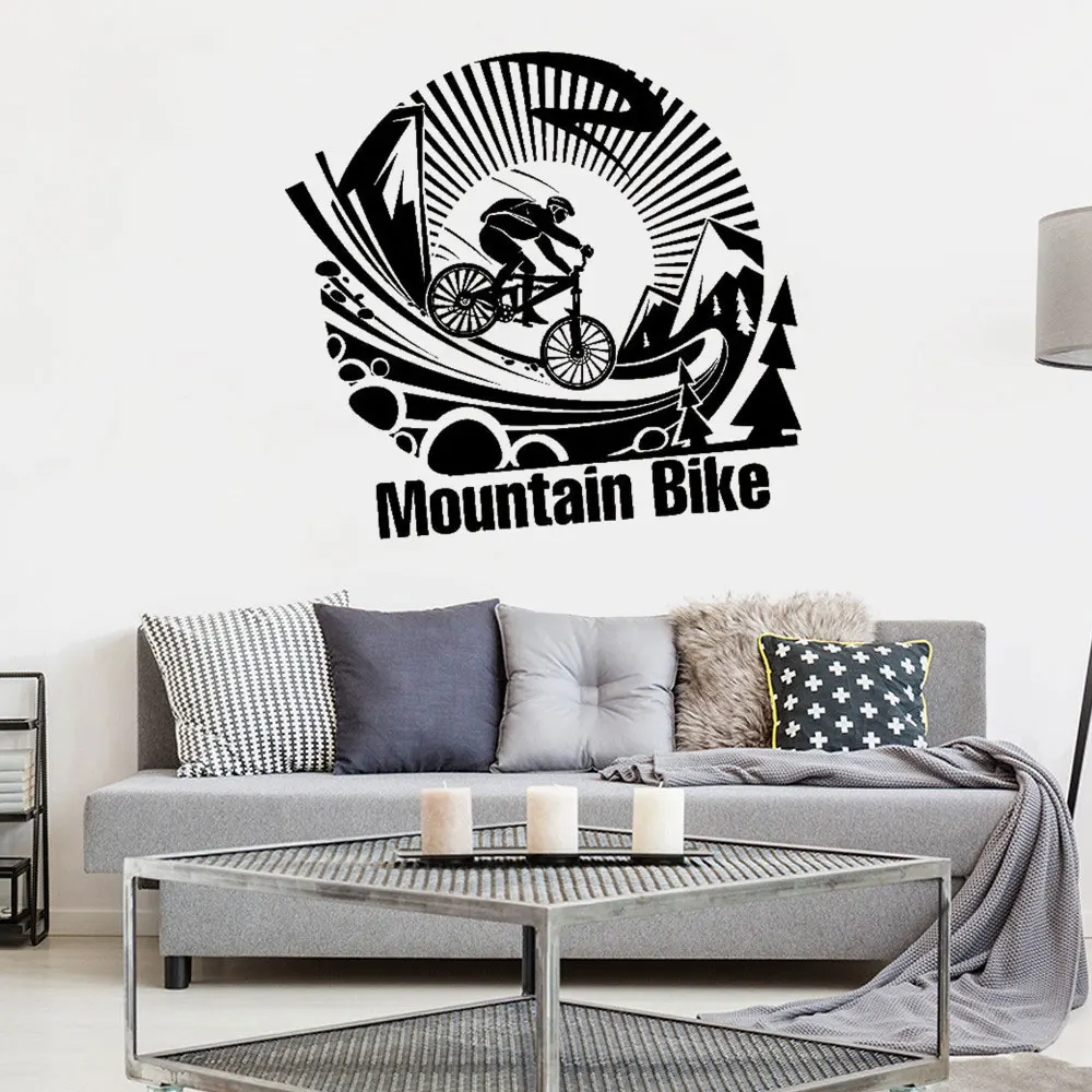 

Bicycle Vinyl Wall Decal Living Room Bike Race Cycling Teen Room Wall Stickers Vinyl Sport Cyclist Wall Mural DW13026