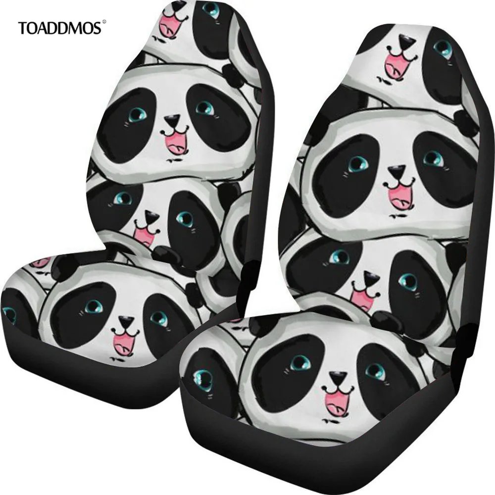 

Автомобильные аксессуары TOADDMOS для интерьера, комплект из 2 предметов с принтом милой панды, только чехол на переднее сиденье для большинств...
