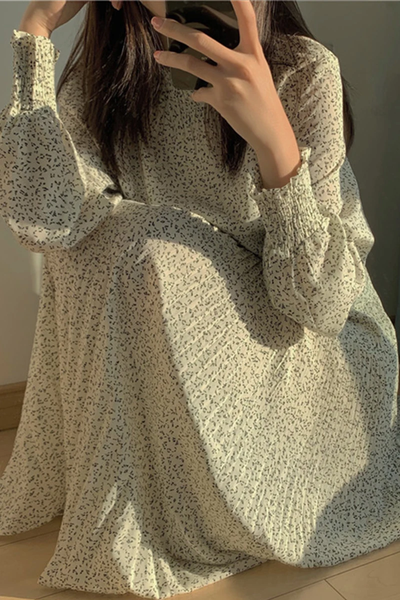 

Wavsiyier Polka Dot Spring Dress Women Vintage Dresses Elegant Korean Style Woman Party Autumn Loose 2020 Long Sleeve A-line