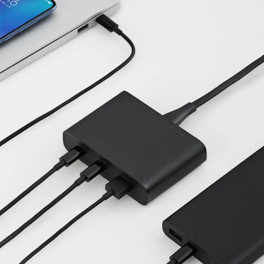Оригинальное офисное настольное зарядное устройство Xiaomi ZMI 65 Вт PD3.0 3 порта USB 2C1A