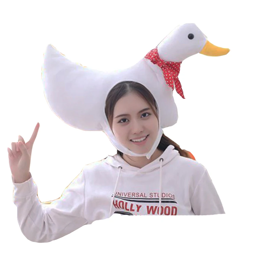 

Duck Headgear Hood Hat Plush Toy Birthday Stuffed Cap Gift