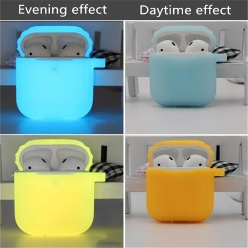 For Apple Airpods 1 2 Case Cover Keychain Hoesje Protection for Air Pods Eirpods Earpods Box Glow in the Dark Headset Pouch | Электроника