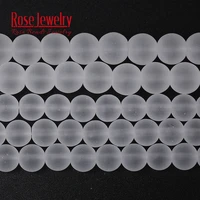 free shipping dull polish matte white glass crystal round loose beads for jewelry making 681012 mm bracelet necklace