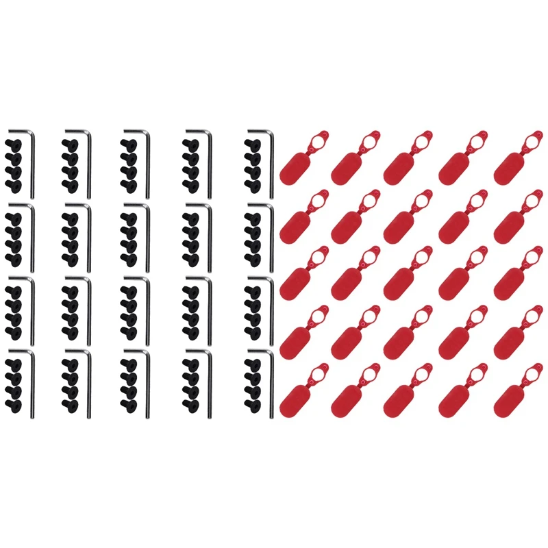 

80Pcs Handlebar Front Fork Tube Screws With 25Pcs Charging Port Dust Plug Rubber Case