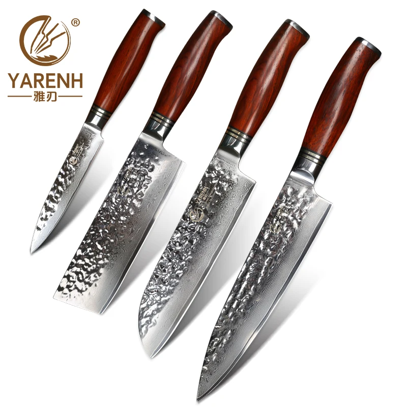 

Набор японских кухонных ножей YARENH VG10, набор из 4 японских шеф-повара сантоку накири
