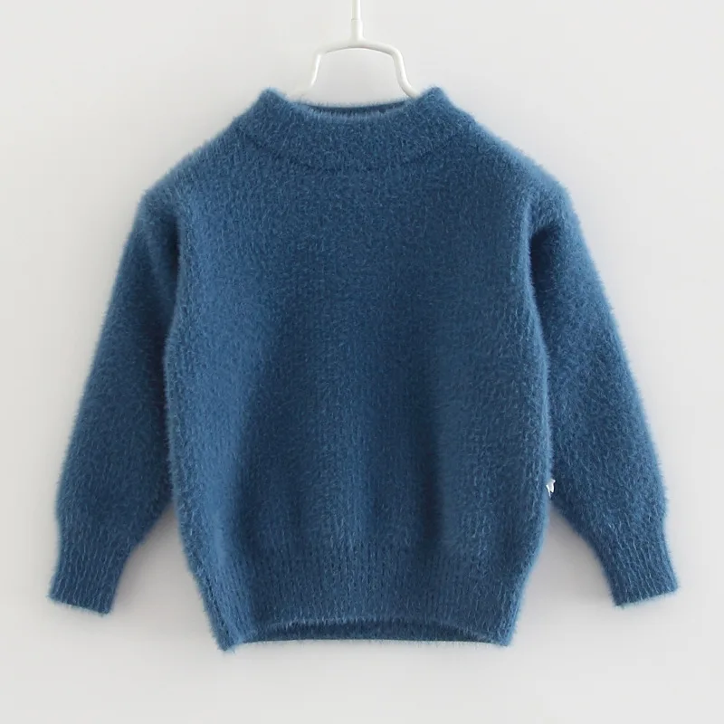 Коллекция 2019 года зимний свитер для малышей однотонный пуловер с круглым вырезом